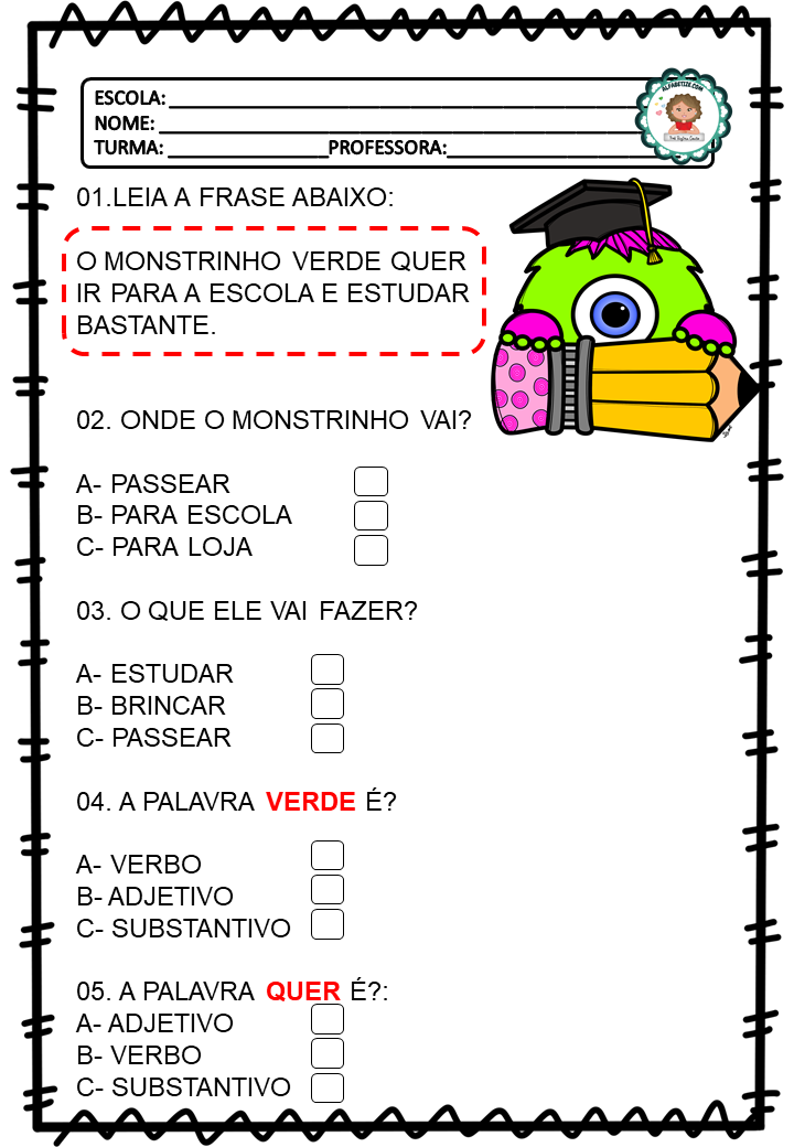 Educação infantil atividades para montar frases!