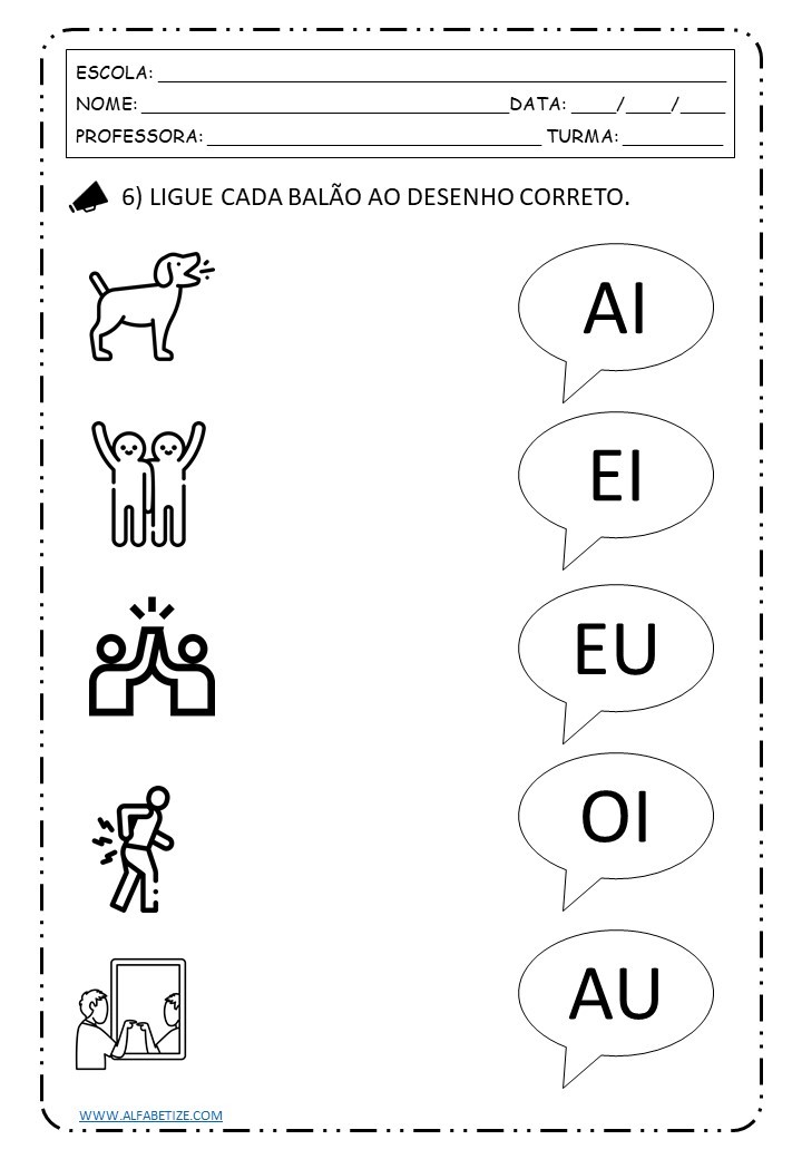 Atividade de alfabetização para o 1º ano