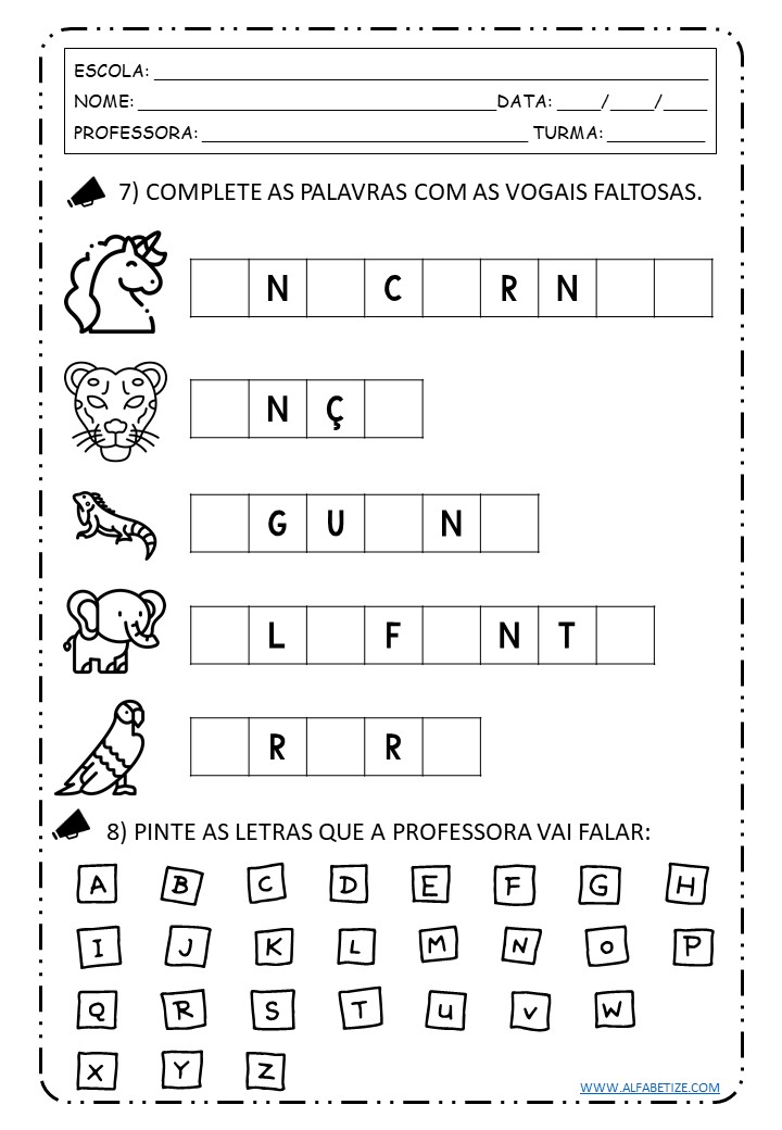 Atividades de Alfabetização: Consoantes e vogais 1  Consoantes e vogais,  Atividades de alfabetização, Atividades letra e