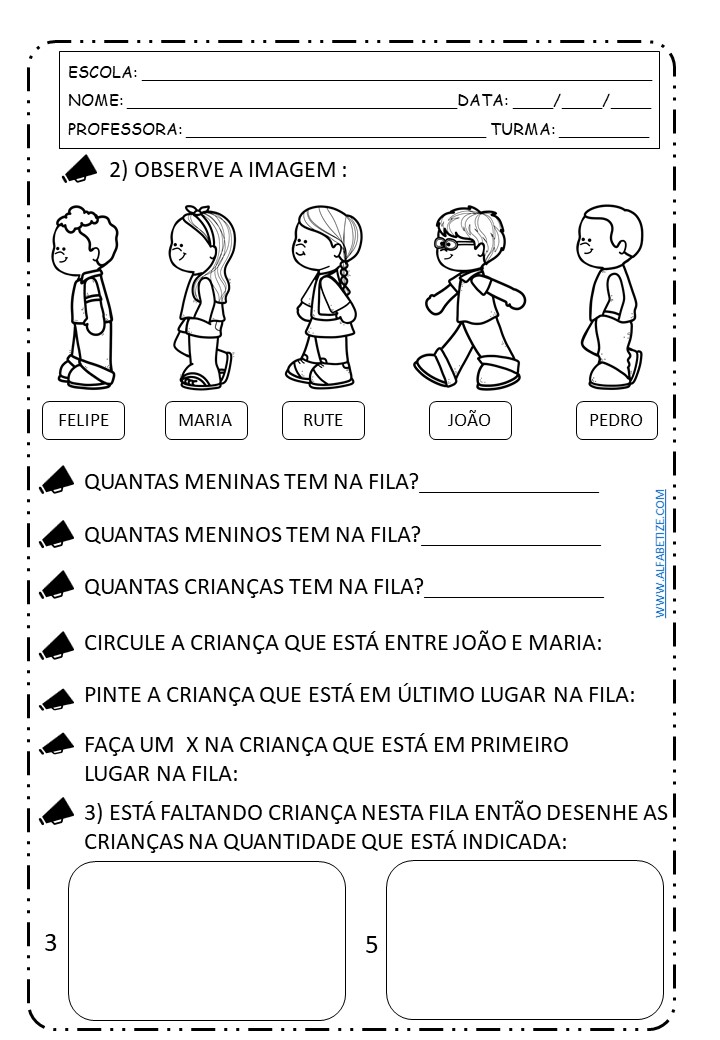 Atividade de Matemática para 1º ano – Números e quantidades