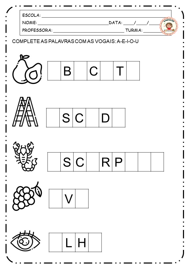 Vogais online exercise for EDUCAÇÃO INFANTIL